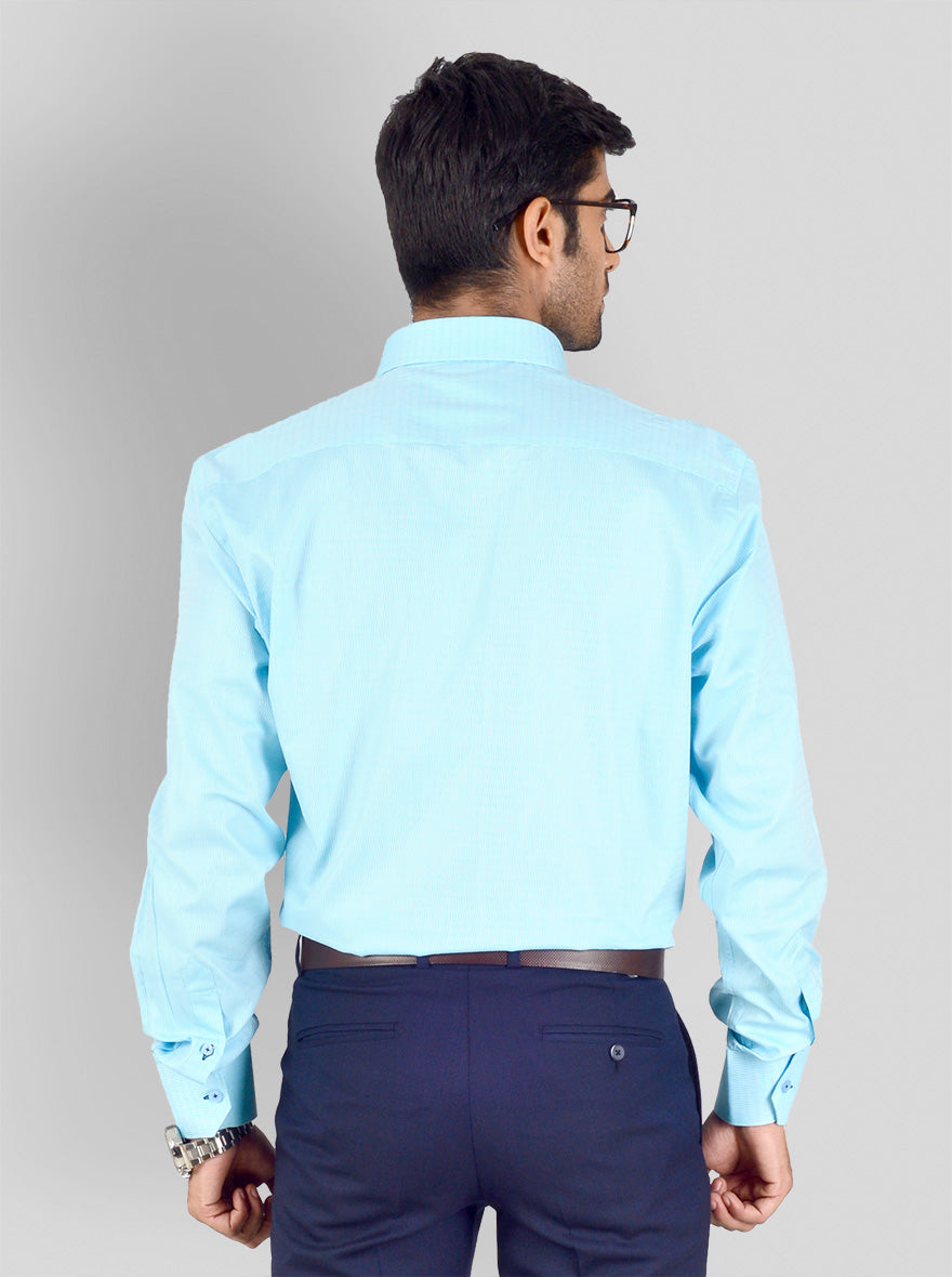 Light Blue Dobby Regular Fit Formal Shirt | JadeBlue