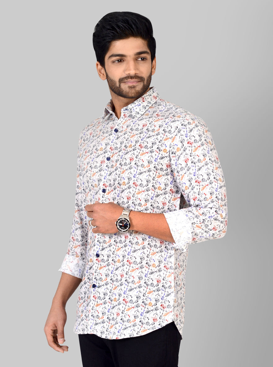 Multicolour Printed Slim Fit Casual Shirt | JB Sport