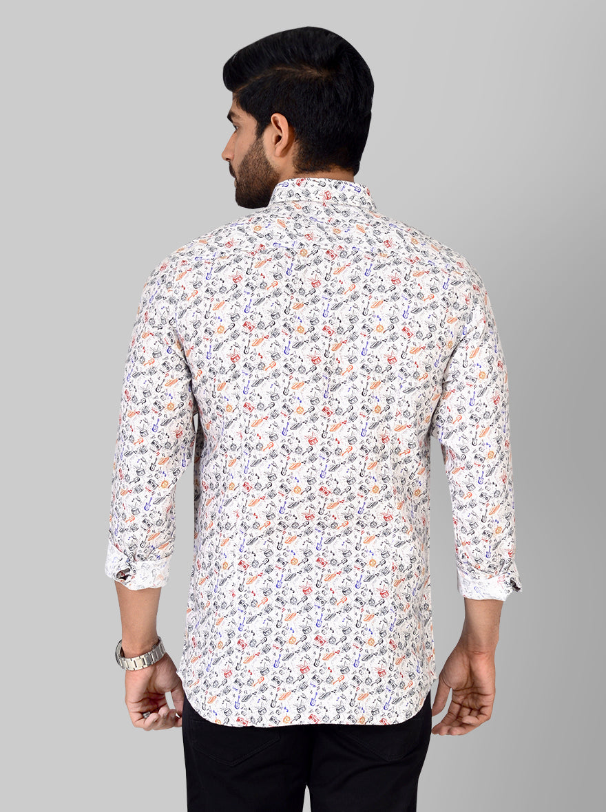 Multicolour Printed Slim Fit Casual Shirt | JB Sport