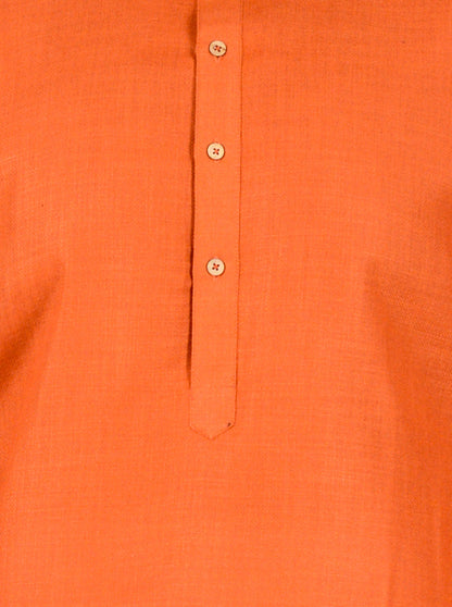 Raw Sienna Self Textured Regular Fit Modi Kurta | JadeBlue