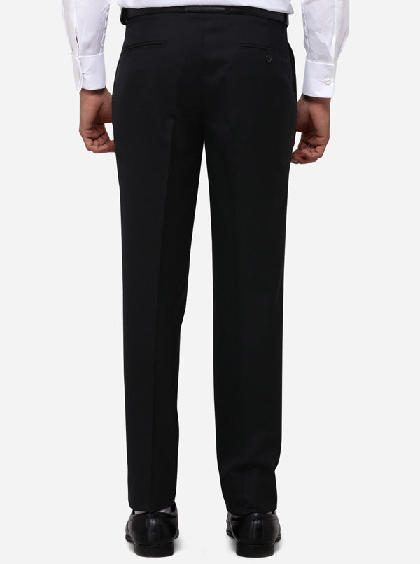 Black Classic Fit Solid Formal Trouser | JadeBlue