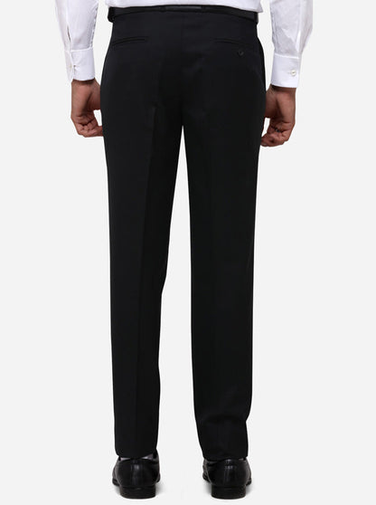 Black Classic Fit Solid Formal Trouser | JadeBlue