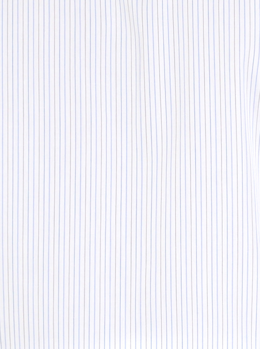 White & Blue Striped Regular Fit Formal Shirt | JadeBlue