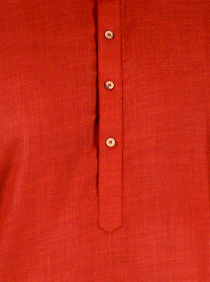 Maroon Self Textured Regular Fit Modi Kurta | JadeBlue