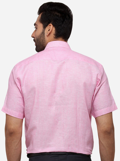 Pink Solid Regular Fit Formal Shirt | JadeBlue