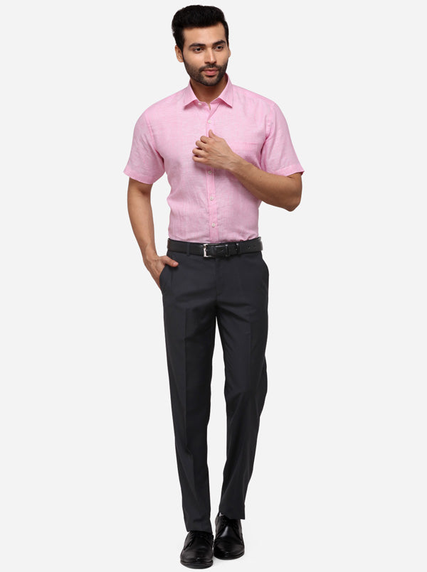Pink Solid Regular Fit Formal Shirt | JadeBlue