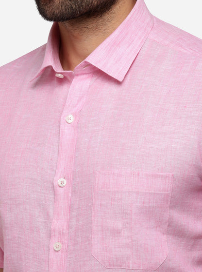 Pink Solid Regular Fit Formal Shirt | JadeBlue
