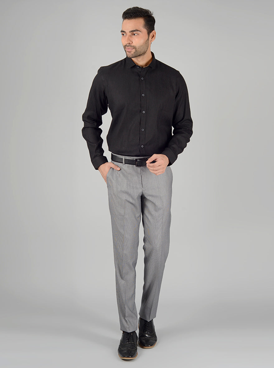 Black Solid Slim Fit Party Wear shirt | JB Studio