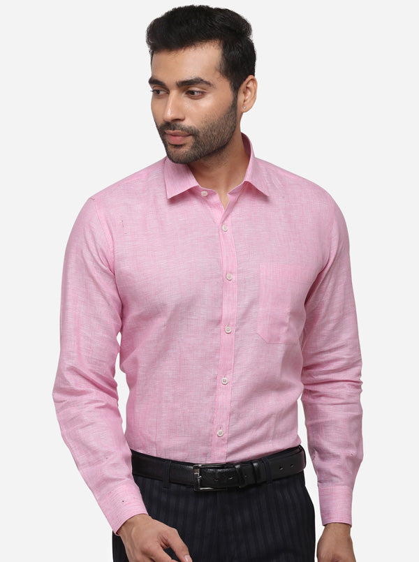 Pink Solid Smart Fit Formal Shirt | JadeBlue