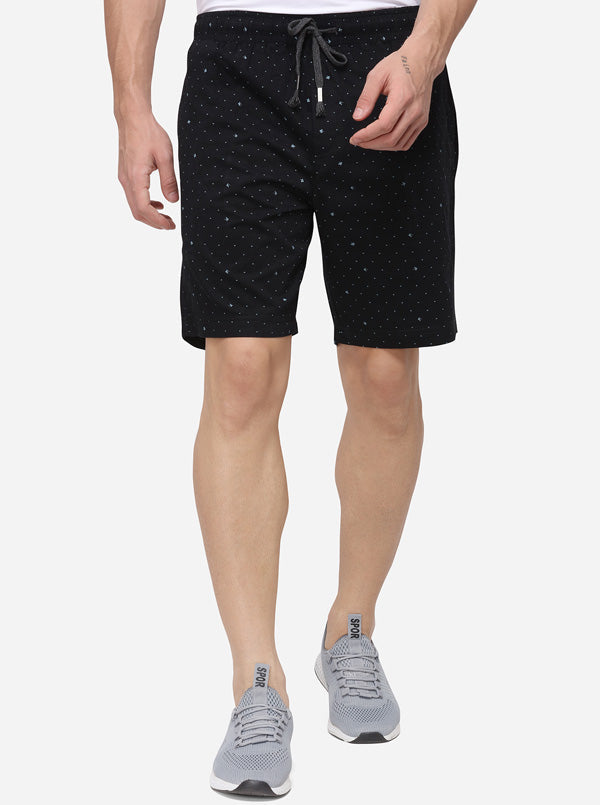 Black Regular Fit Solid Shorts | JadeBlue