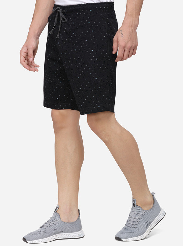 Black Regular Fit Solid Shorts | JadeBlue