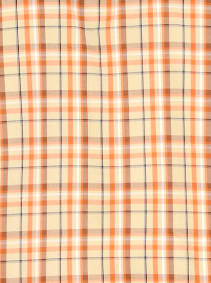 Beige & Orange Checked Slim Fit Formal Shirt | JadeBlue London Edition