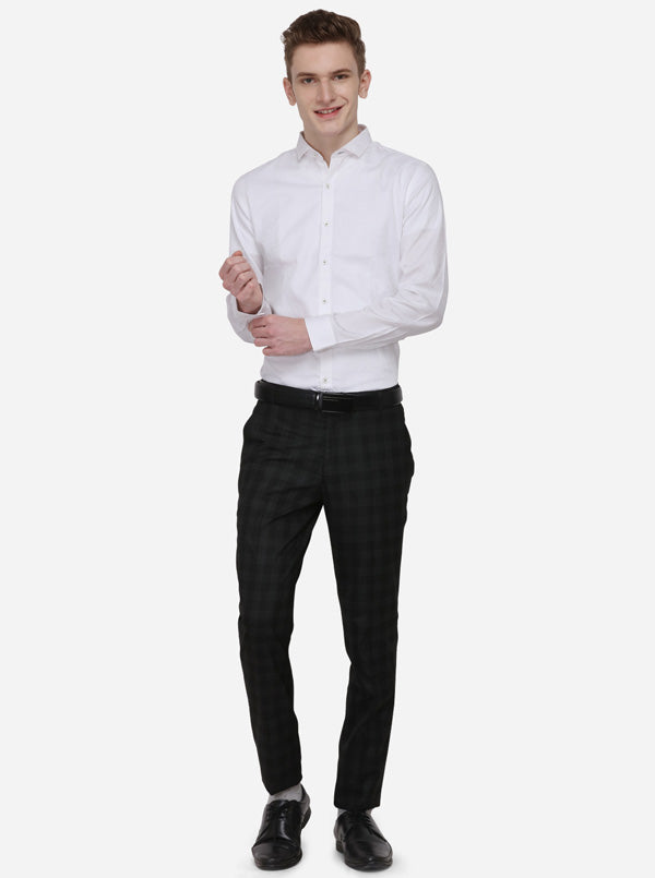 White Printed Slim Fit Party Wear Shirt | Wyre