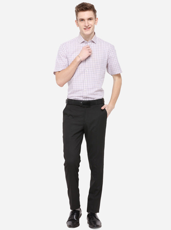 Black Solid Super Slim Fit Formal Trouser | Greenfibre