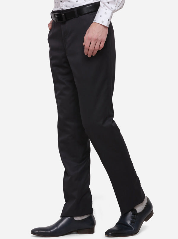 Grey Solid Classic Fit Formal Trouser | Greenfibre