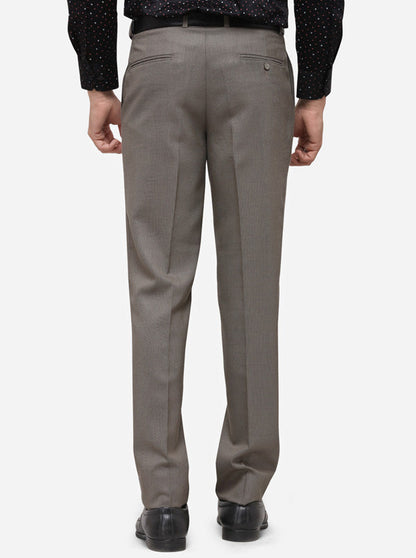 Grey Classic Fit Solid Formal Trouser | Greenfibre