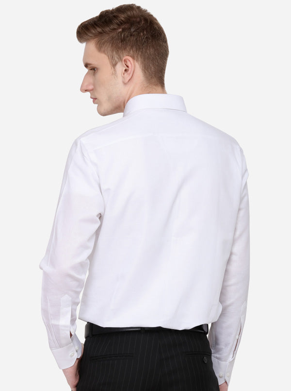 White Solid Regular Fit Formal Shirt | Greenfibre