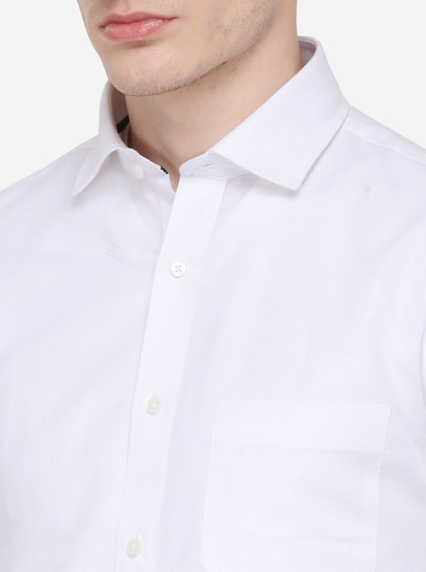 White Solid Regular Fit Formal Shirt | Greenfibre