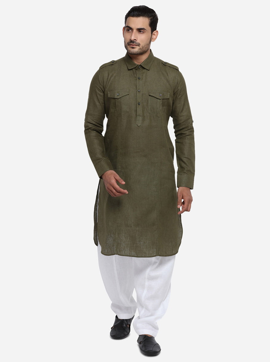 Forest Green Pathani | Azania