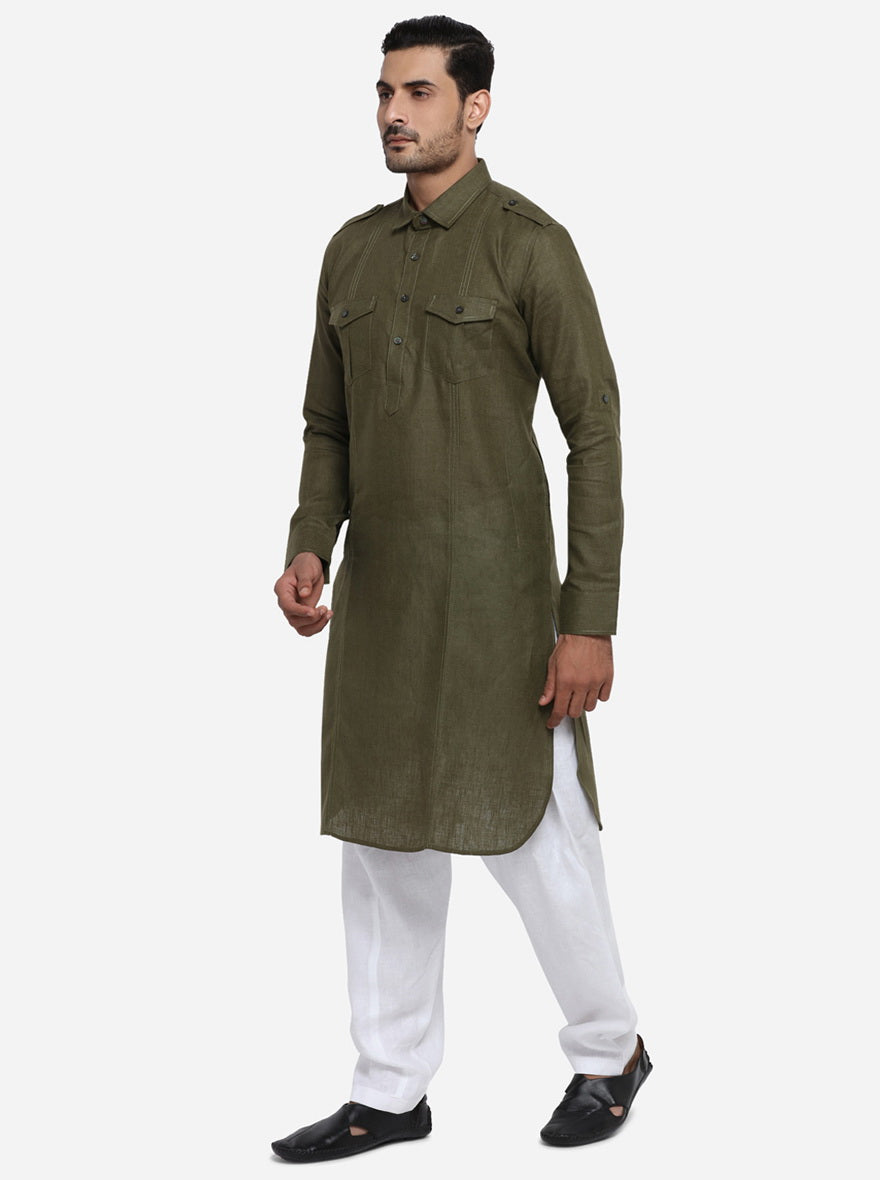 Forest Green Pathani | Azania