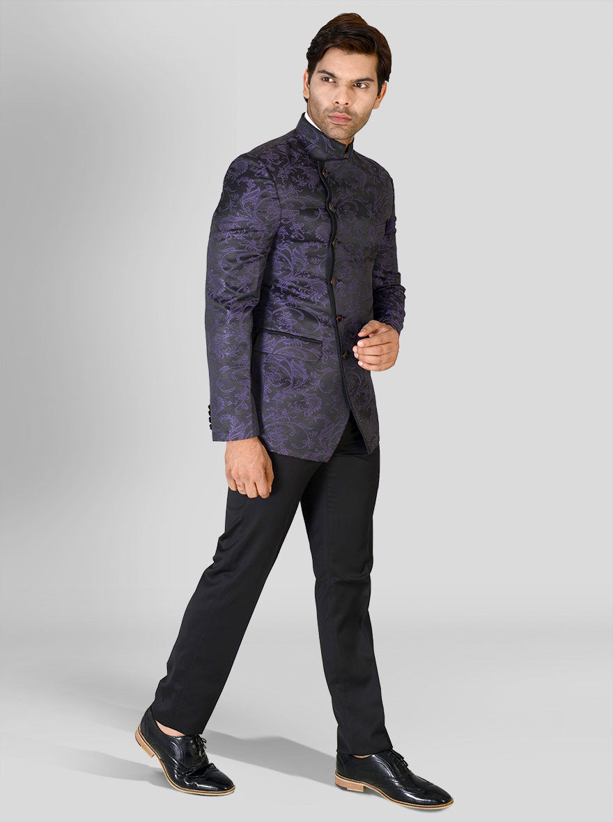 Charcoal Black Jodhpuri Suit | JadeBlue