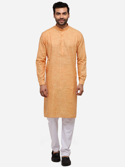 Brick Red Solid Regular Fit Modi Kurta | JadeBlue