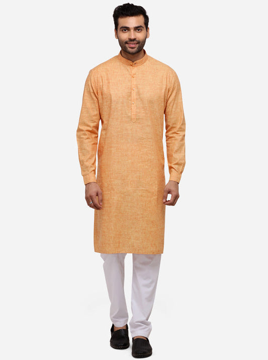 Brick Red Solid Regular Fit Modi Kurta | JadeBlue