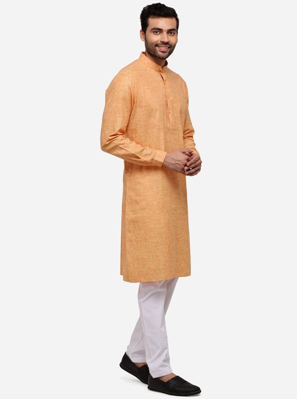 Brick Red Solid Regular Fit Modi Kurta | JadeBlue