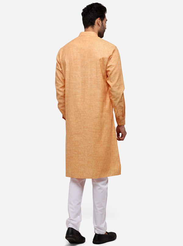 Brick Red Solid Regular Fit Modi Kurta | JadeBlue