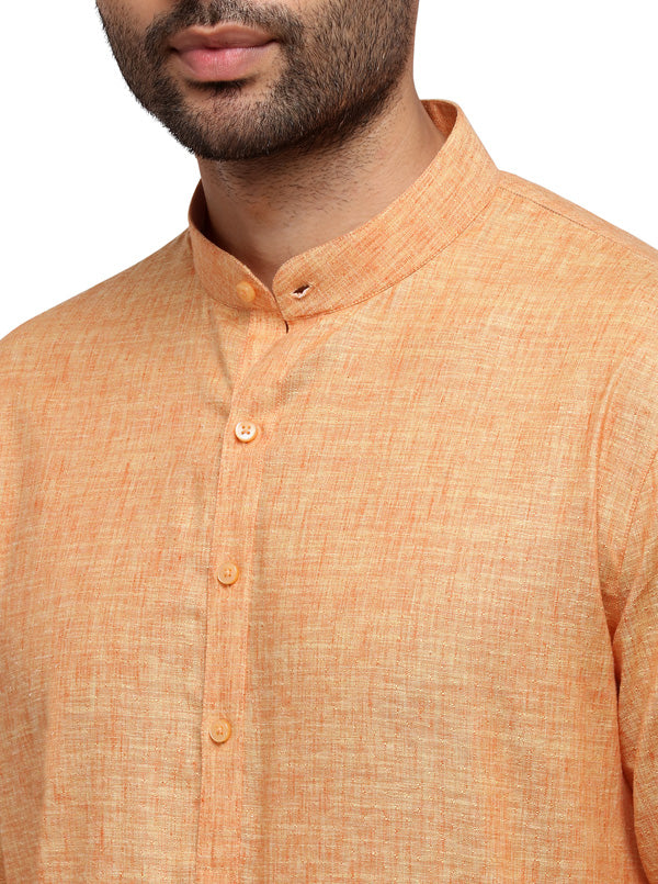 Brick Red Solid Regular Fit Modi Kurta | JadeBlue