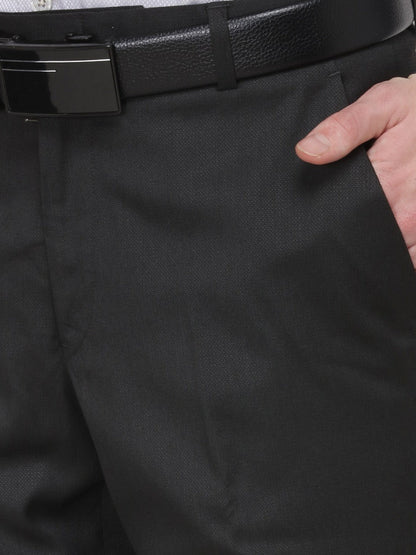 Dark Olive Classic Fit Solid Formal Trouser | Greenfibre