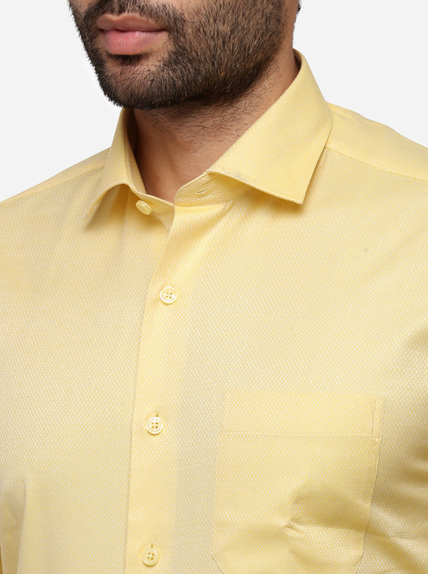 Yellow Printed Smart Fit Formal Shirt | JadeBlue