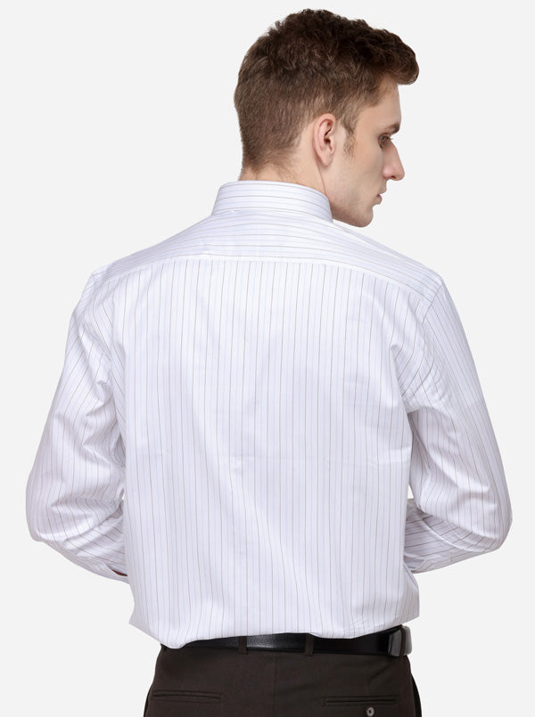 White Striped Smart Fit Formal Shirt | JadeBlue