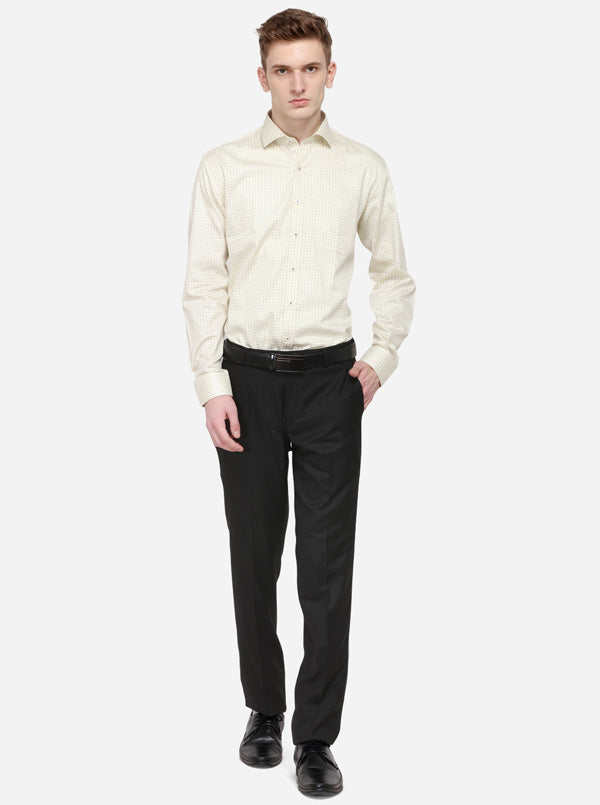 Black Solid Slim Fit Formal Trouser | Greenfibre