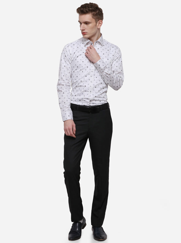 Grey Checked Slim Fit Formal Trouser | JB Studio