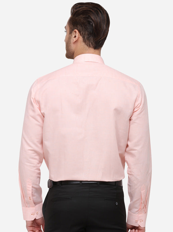 Light Pink Solid Regular Fit Formal Shirt | JadeBlue