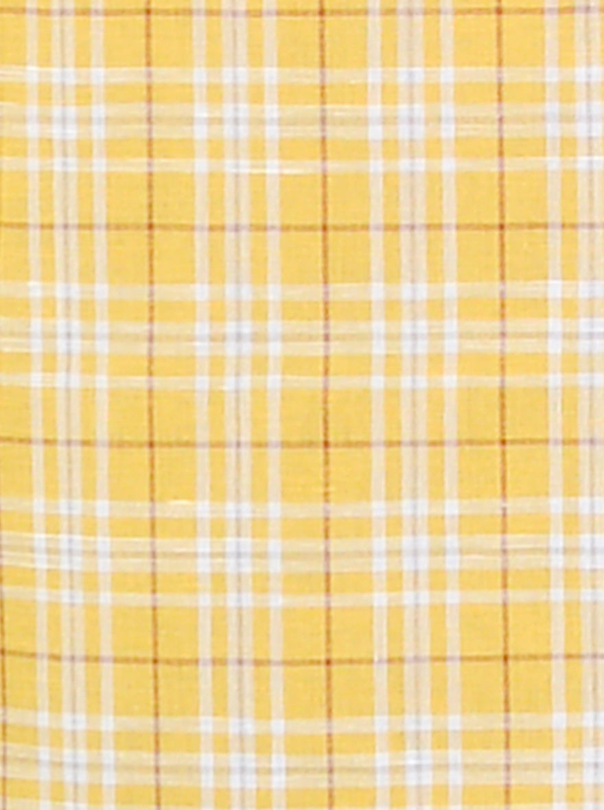 Yellow Checked Regular Fit Formal Shirt | JadeBlue