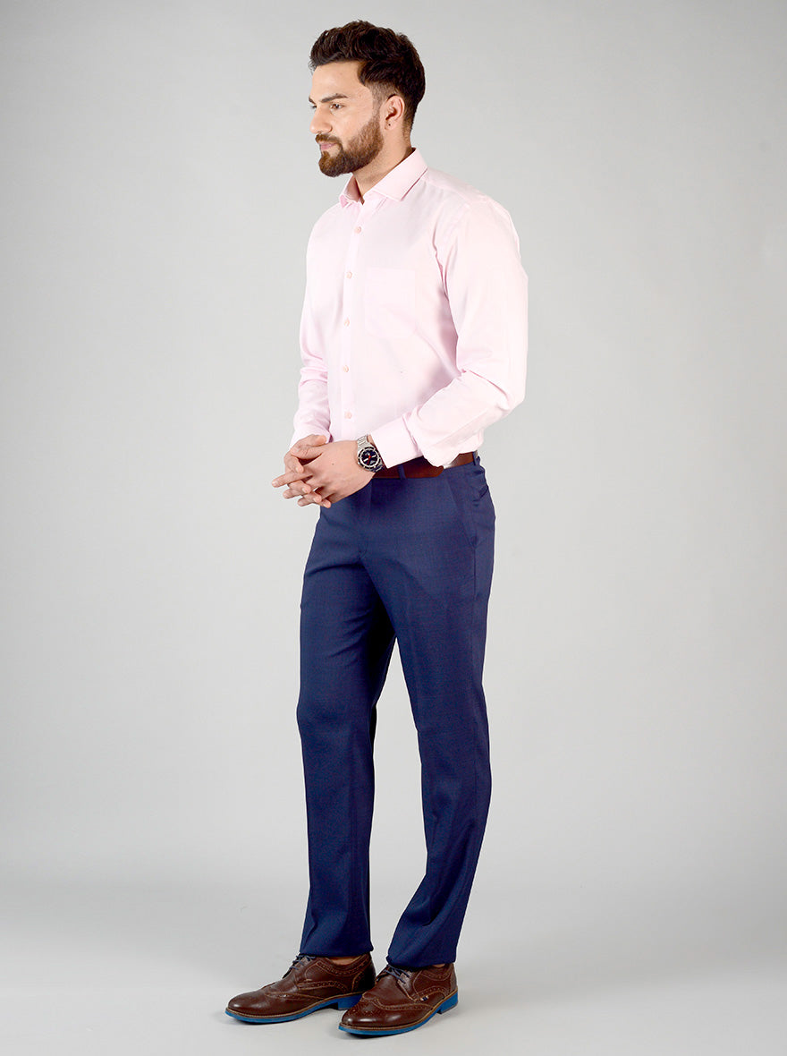 Pink Self Design Regular Fit Formal Shirt | JadeBlue