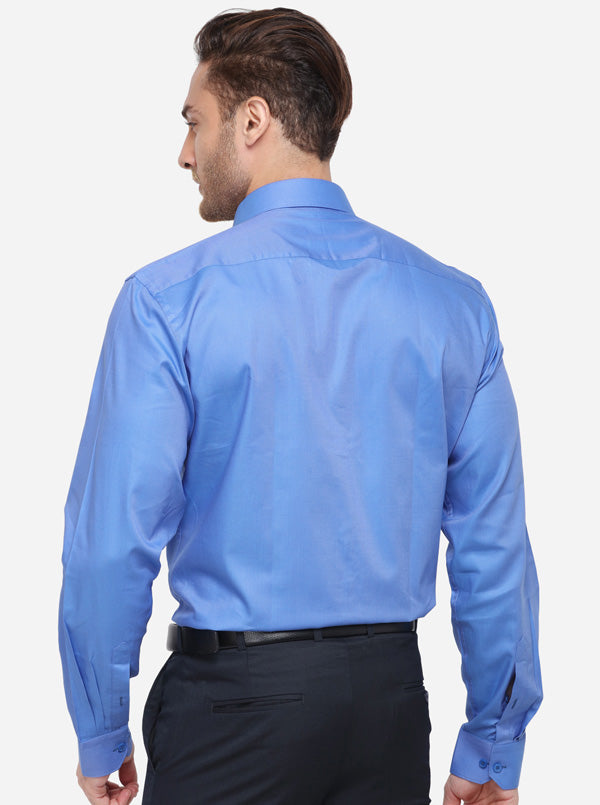 Turquoise Blue Solid Regular Fit Formal Shirt | JadeBlue