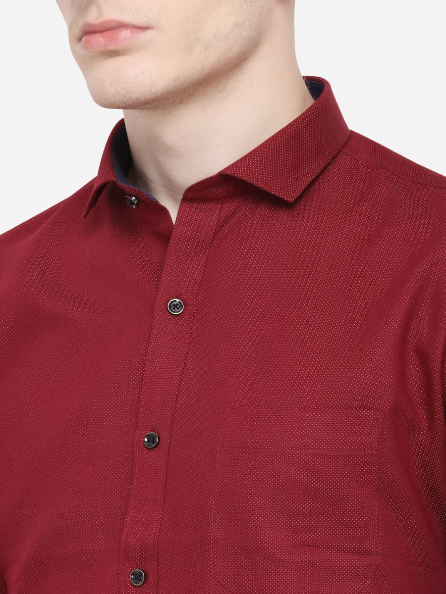 Maroon Solid Slim Fit Party Wear Shirt | Greenfibre