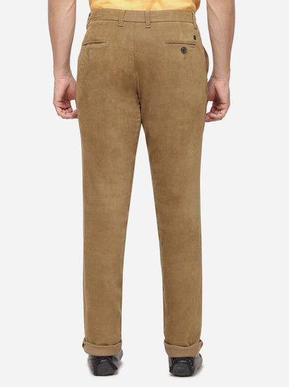 Khaki Solid Uno Fit Casual Trouser | JadeBlue Sport