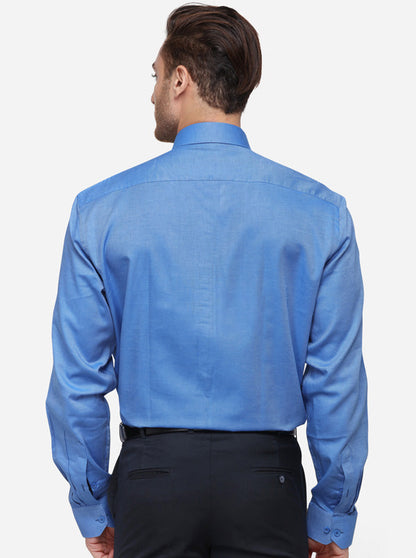 Dark Blue Solid Regular Fit Formal Shirt | JadeBlue