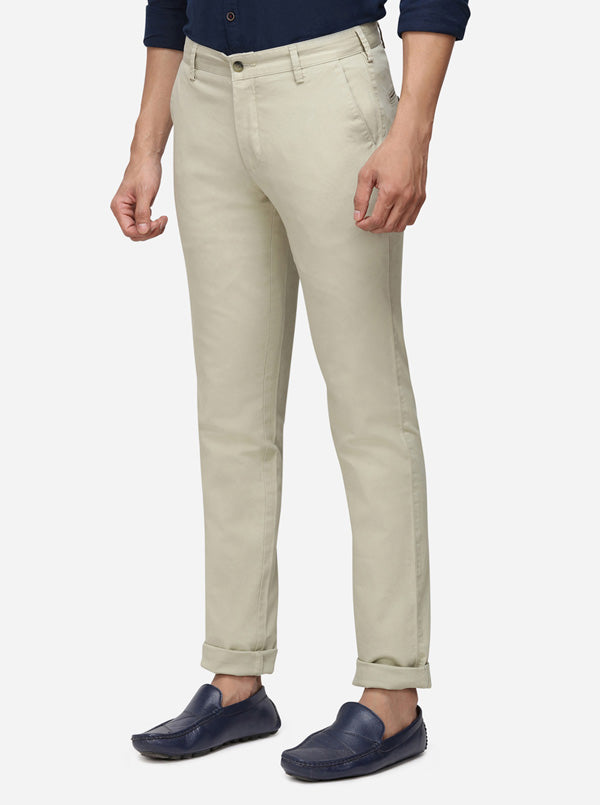 Light Pista Solid Super Slim Fit Casual Trouser | Greenfibre