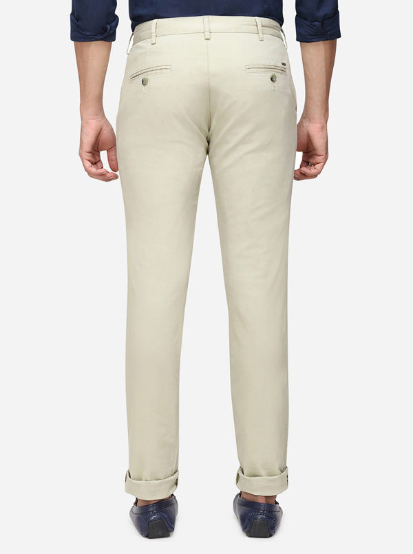 Light Pista Solid Super Slim Fit Casual Trouser | Greenfibre