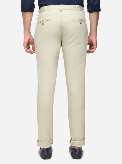 Light Pista Solid Super Slim Fit Casual Trouser | Greenfibre