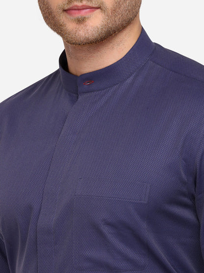 Royal Blue Striped Slim Fit Formal Shirt | Greenfibre