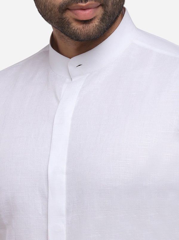 White Printed Slim Fit Party Wear Shirt | JB Studio