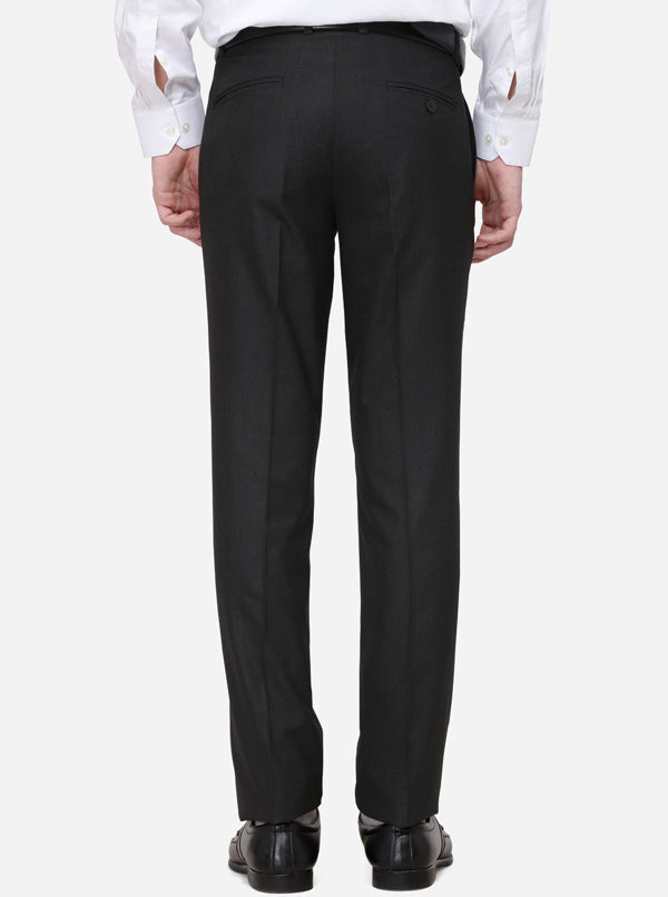 Grey Checked Slim Fit Formal Trouser | Greenfibre