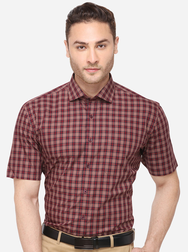 Mahendi Checked Regular Fit Formal Shirt | JadeBlue