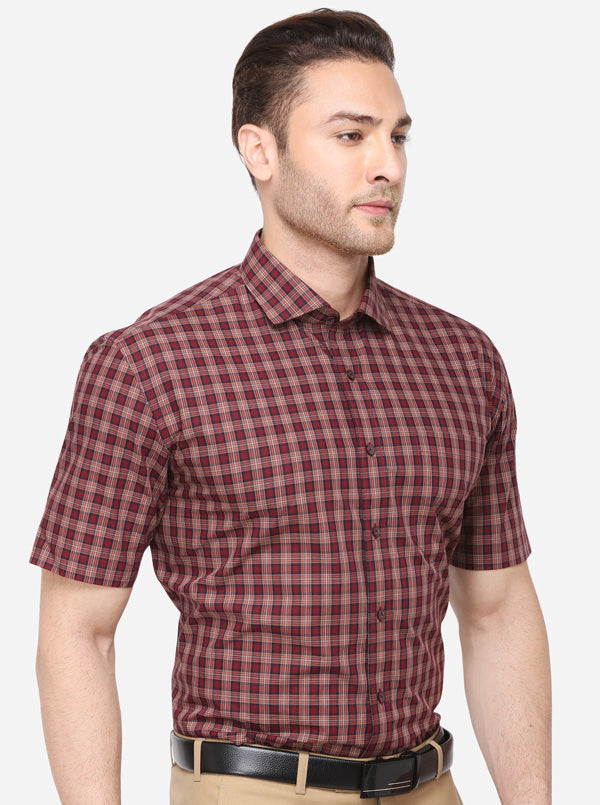 Mahendi Checked Regular Fit Formal Shirt | JadeBlue